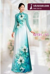 Vải áo dài hoa loang màu nhẹ nhàng