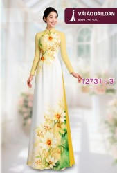 Vải áo dài hoa loang màu nhẹ nhàng