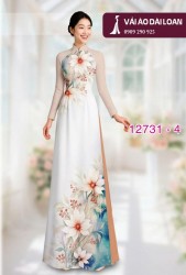 Vải áo dài hoa loang màu nhẹ nhàng