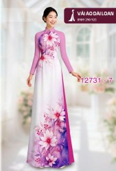 Vải áo dài hoa loang màu nhẹ nhàng