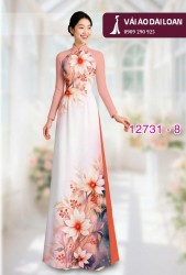 Vải áo dài hoa loang màu nhẹ nhàng