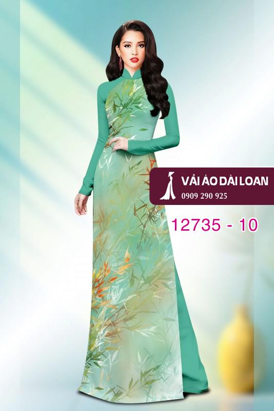 Vải áo dài họa tiết lá tre