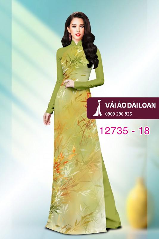 Vải áo dài họa tiết lá tre