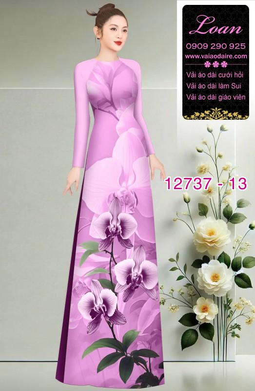 Vải áo dài hoa in 3D