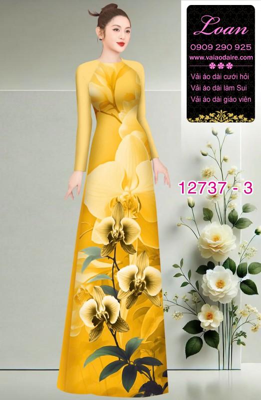 Vải áo dài hoa in 3D