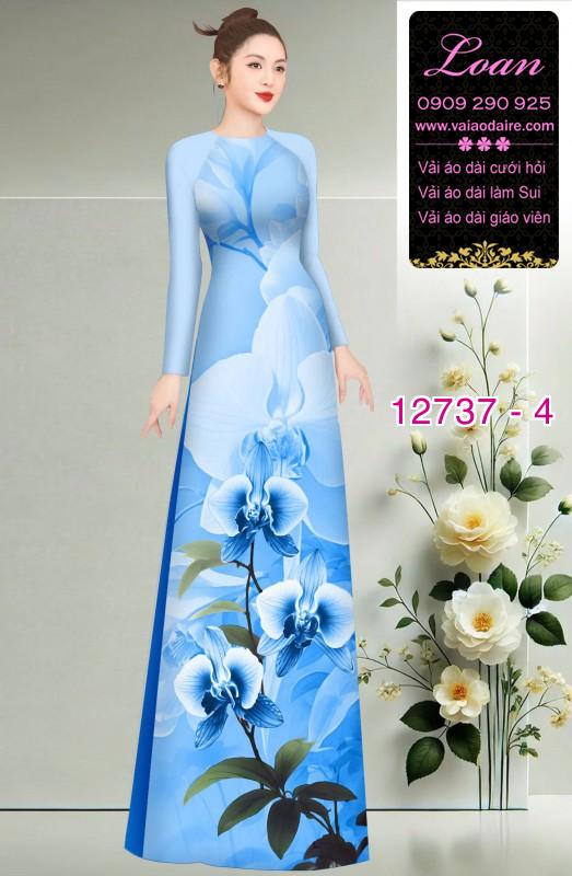 Vải áo dài hoa in 3D