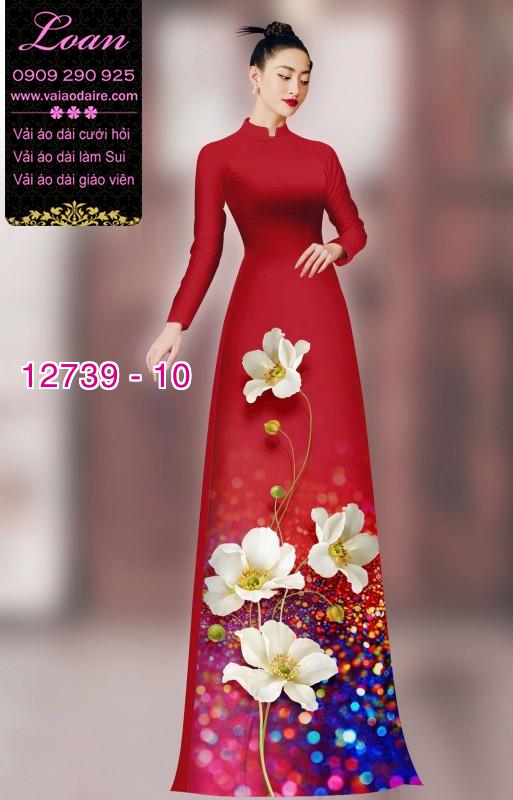 Vải áo dài hoa in 3D