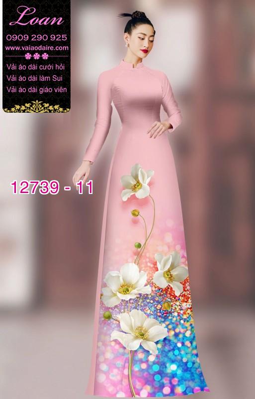 Vải áo dài hoa in 3D