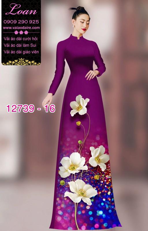 Vải áo dài hoa in 3D