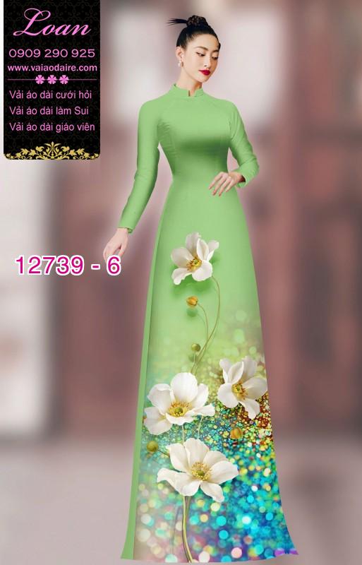 Vải áo dài hoa in 3D