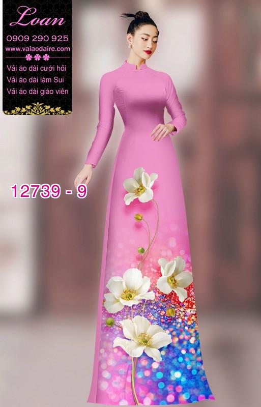 Vải áo dài hoa in 3D