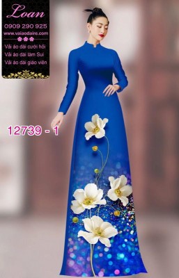 Vải áo dài hoa in 3D-DT 12739