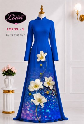 Vải áo dài hoa in 3D-DT 12739