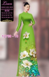 Vải áo dài hoa in 3D