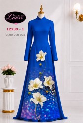 Vải áo dài hoa in 3D