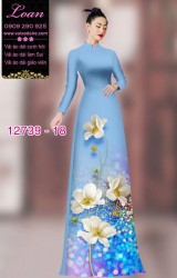 Vải áo dài hoa in 3D