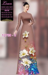 Vải áo dài hoa in 3D