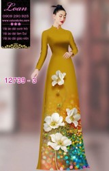 Vải áo dài hoa in 3D