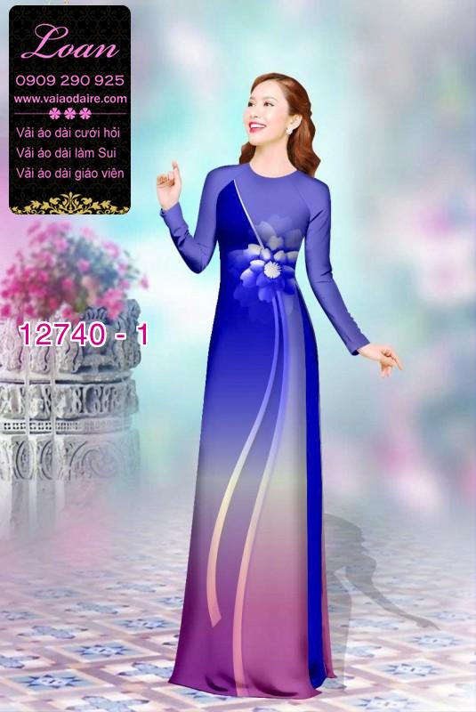 Vải áo dài hoa in 3D