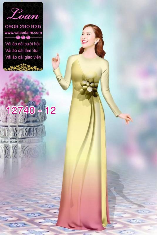 Vải áo dài hoa in 3D