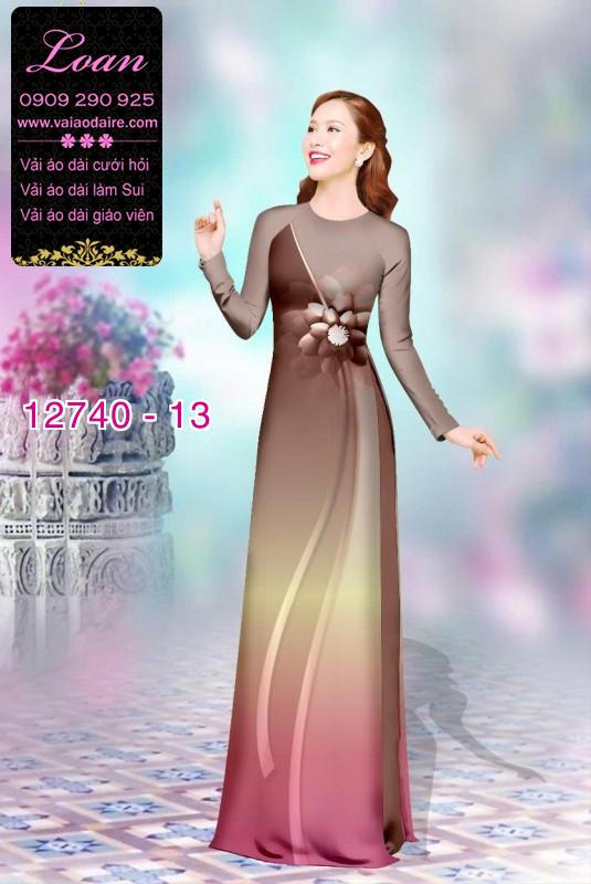 Vải áo dài hoa in 3D