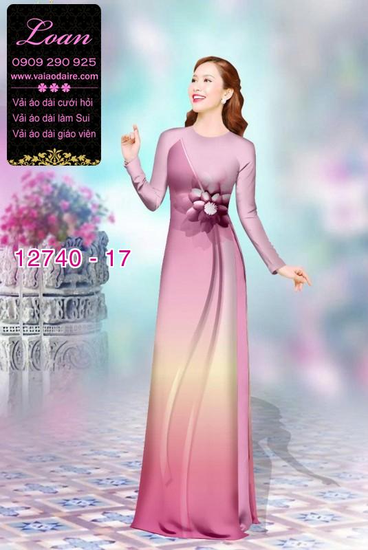 Vải áo dài hoa in 3D