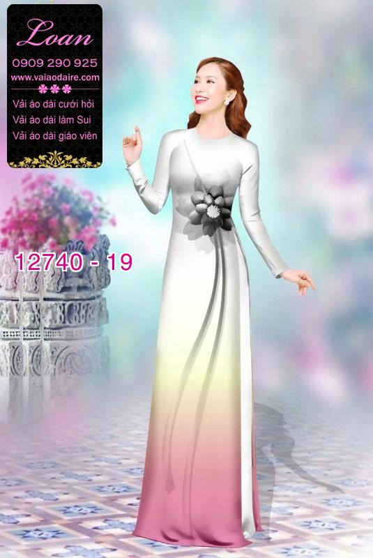 Vải áo dài hoa in 3D