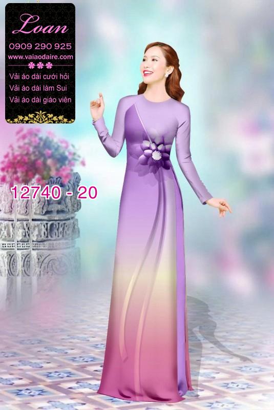 Vải áo dài hoa in 3D