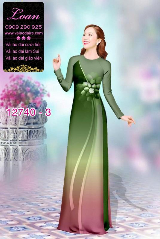 Vải áo dài hoa in 3D