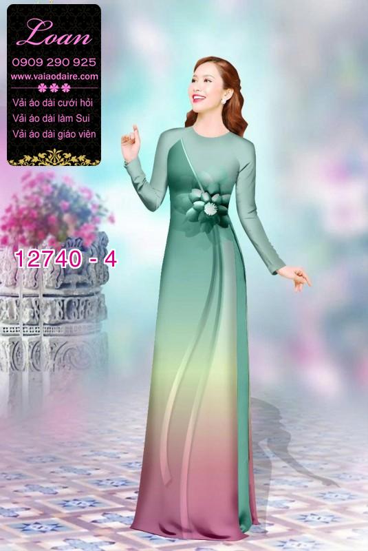 Vải áo dài hoa in 3D