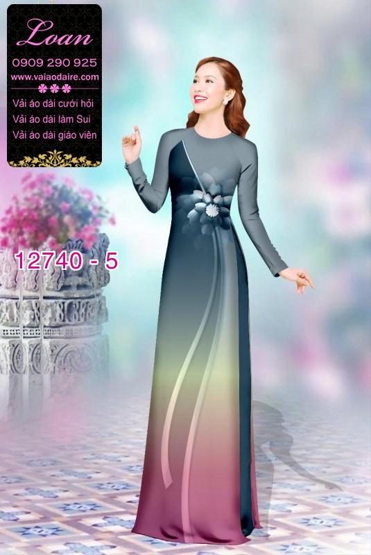 Vải áo dài hoa in 3D