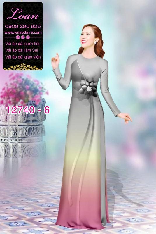 Vải áo dài hoa in 3D