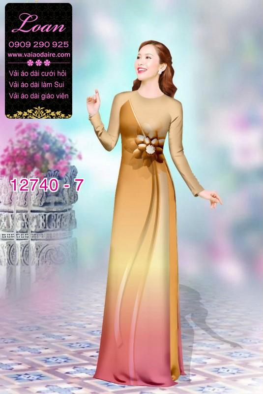 Vải áo dài hoa in 3D