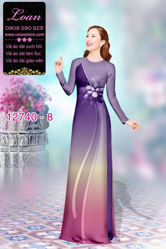 Vải áo dài hoa in 3D