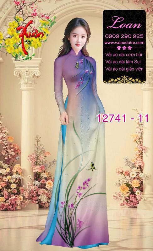 Vải áo dài hoa in 3D