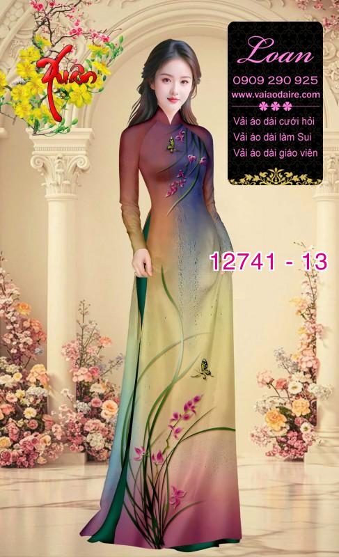 Vải áo dài hoa in 3D