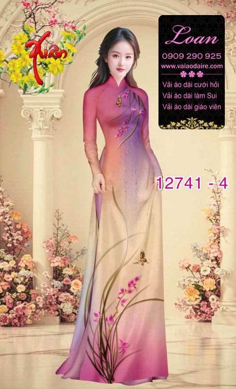 Vải áo dài hoa in 3D