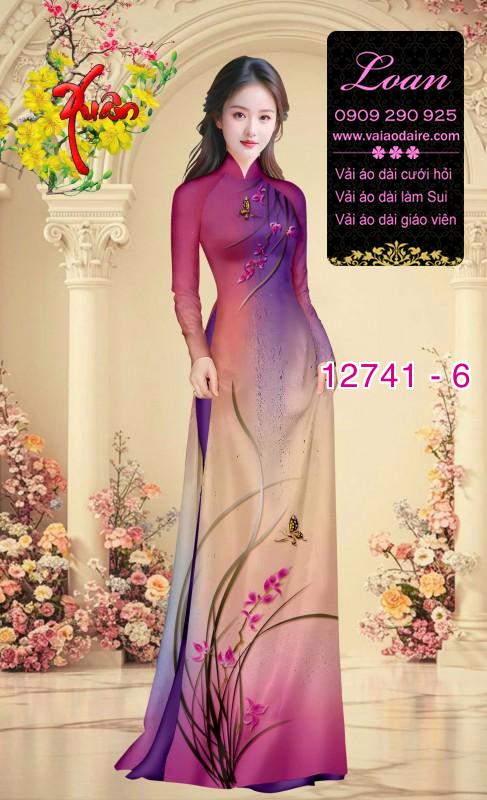 Vải áo dài hoa in 3D