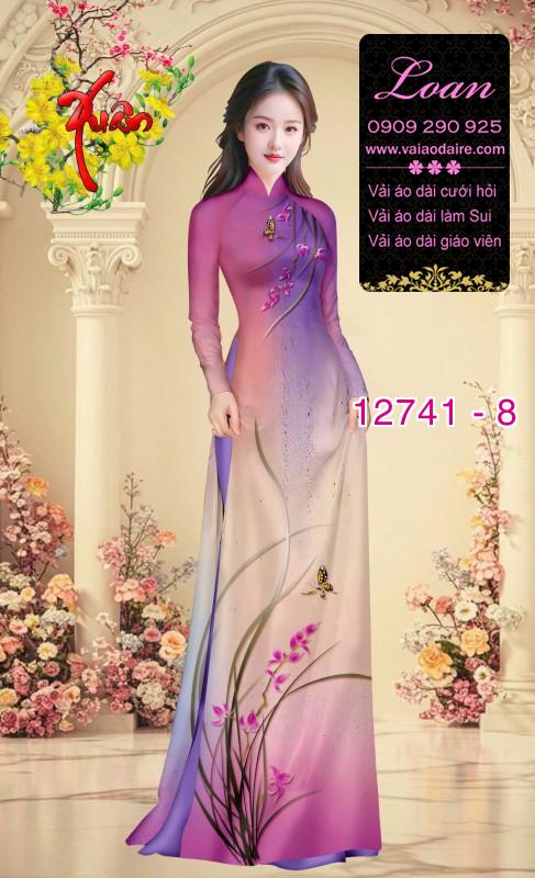 Vải áo dài hoa in 3D