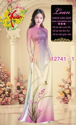 Vải áo dài hoa in 3D-DT 12741