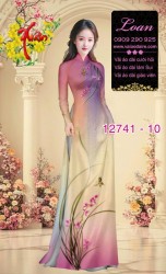 Vải áo dài hoa in 3D