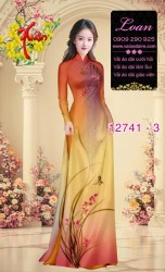 Vải áo dài hoa in 3D