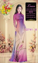 Vải áo dài hoa in 3D