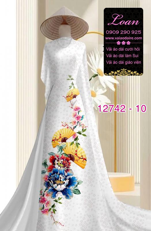 Vải áo dài gấm in hoa 3D