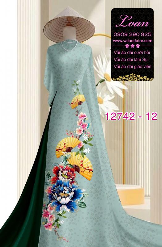 Vải áo dài gấm in hoa 3D