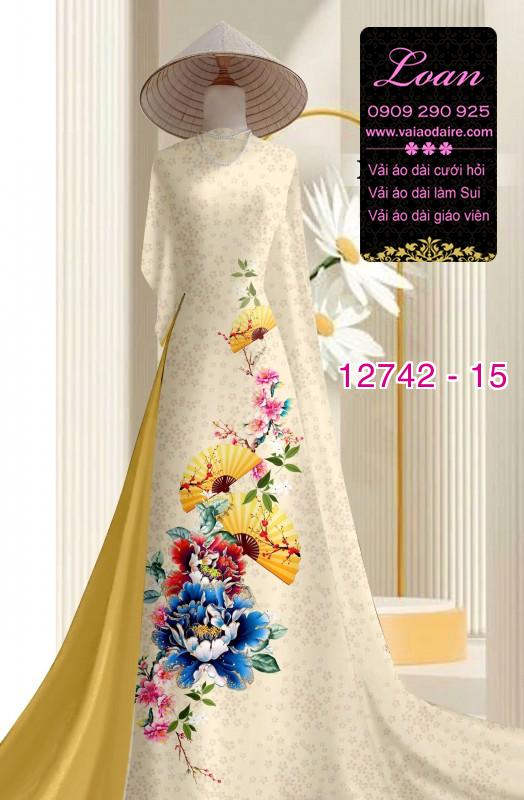 Vải áo dài gấm in hoa 3D