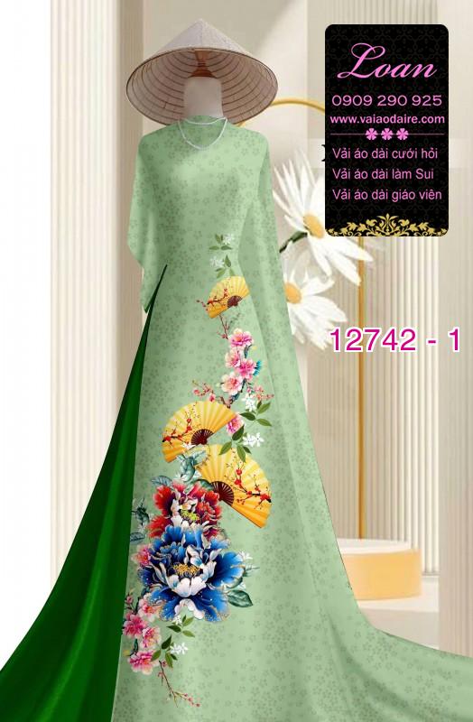 Vải áo dài gấm in hoa 3D