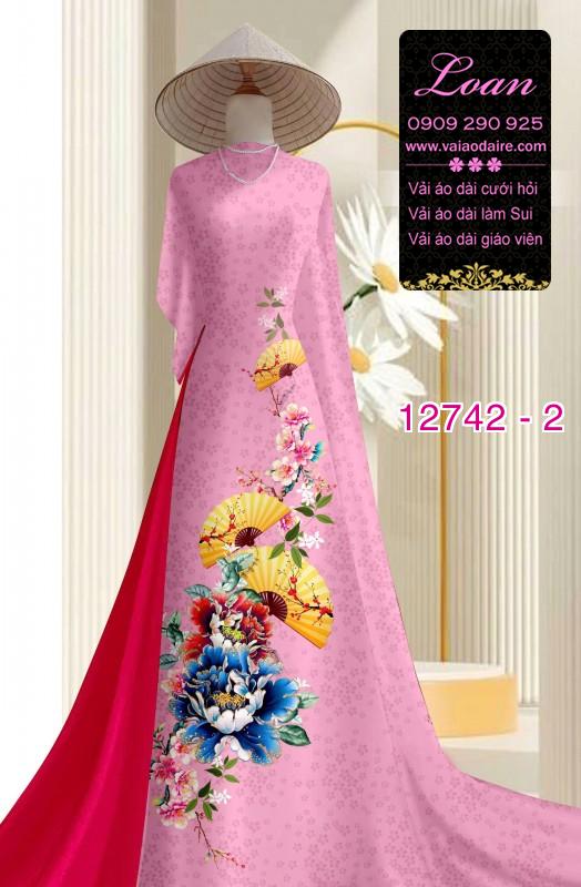 Vải áo dài gấm in hoa 3D