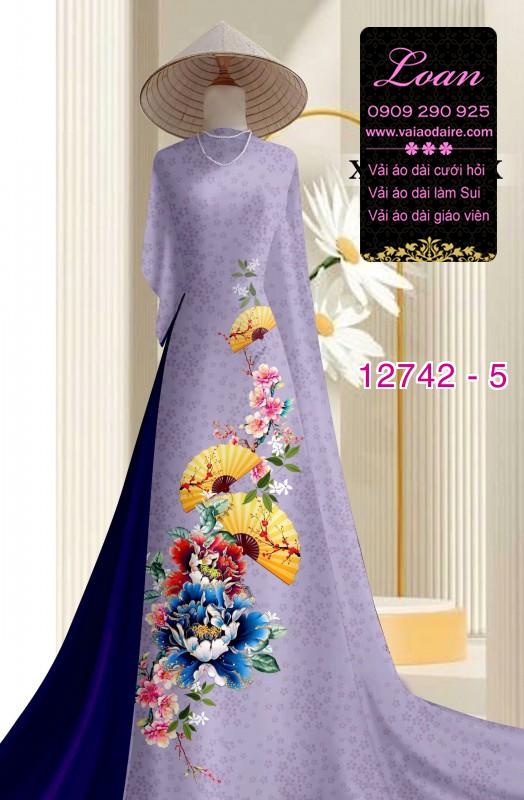 Vải áo dài gấm in hoa 3D