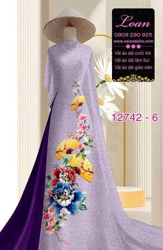 Vải áo dài gấm in hoa 3D